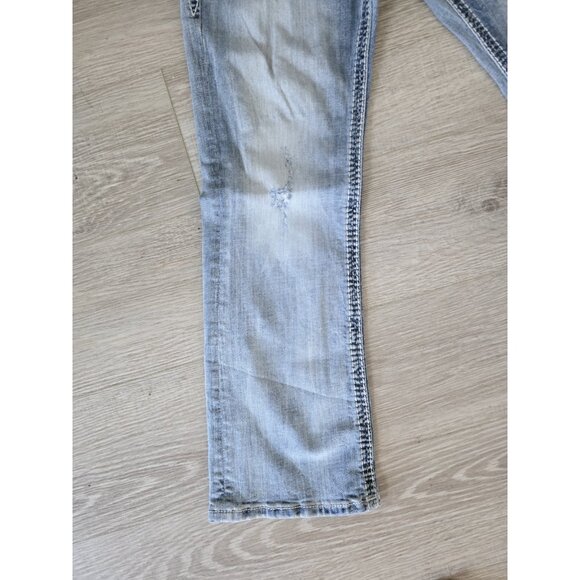 Rock Revival Lanny Embroidery Distressed Mens Boot Cut Denim Jeans 29x29 - Picture 5 of 12